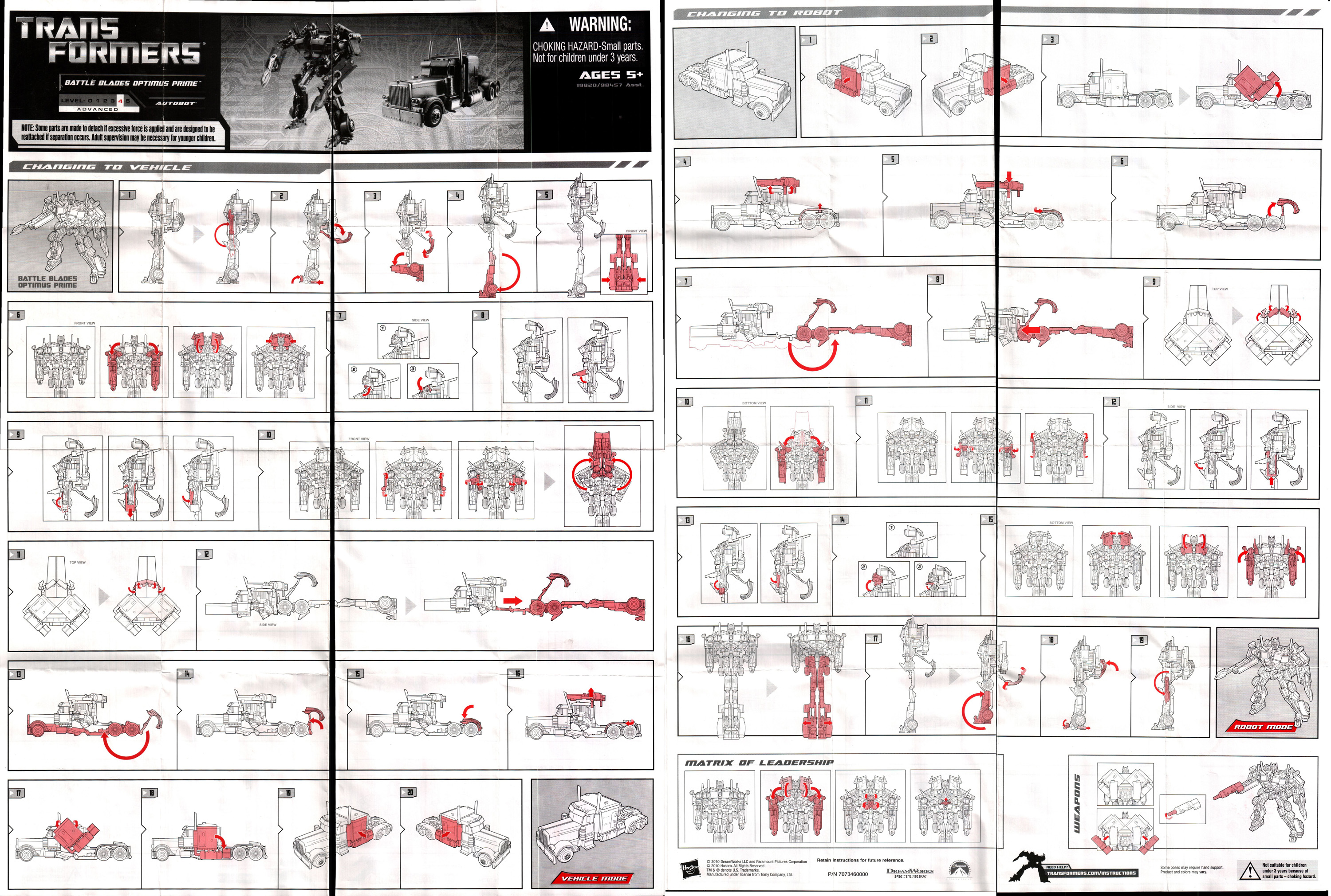 optimus prime hasbro toy instructions
